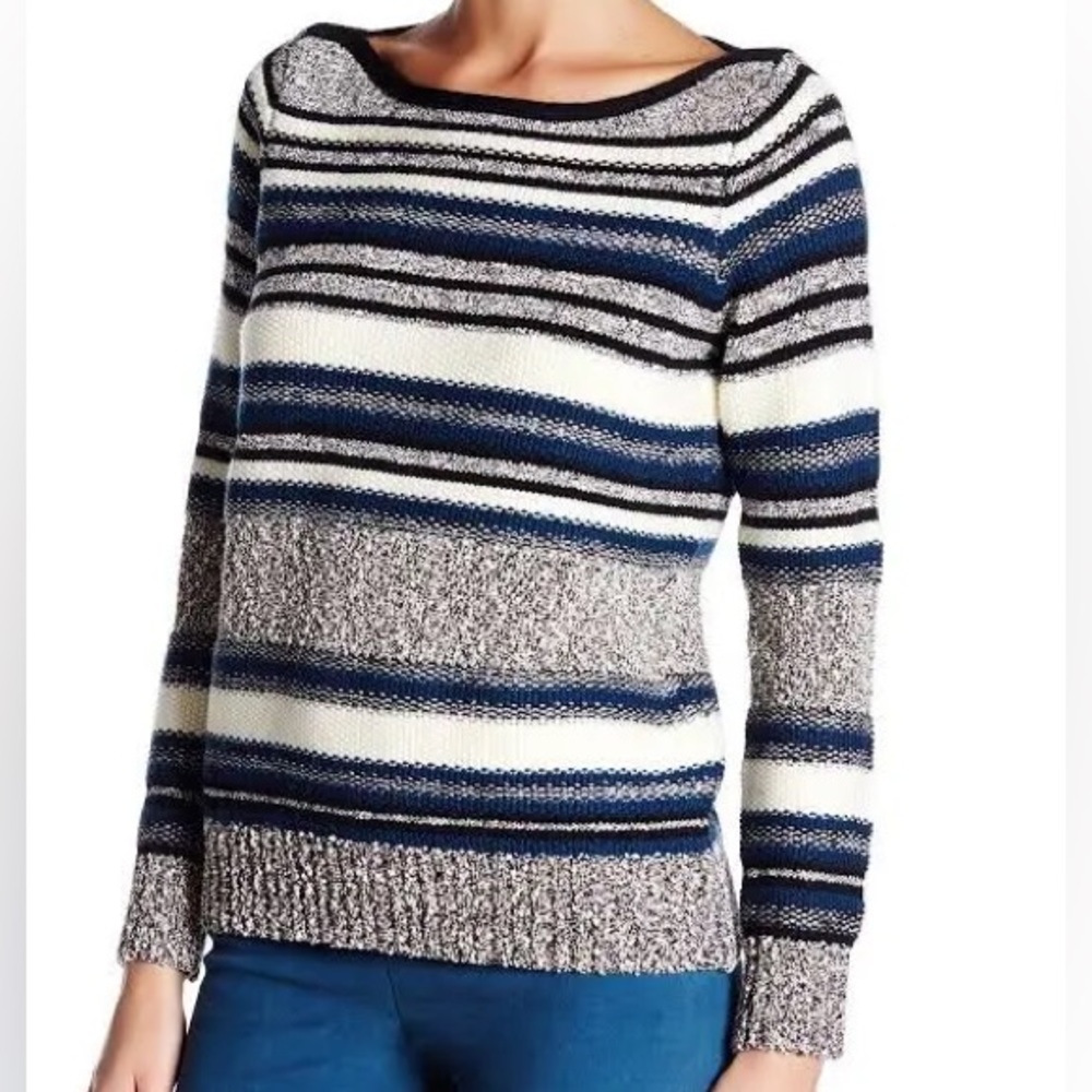 Vince Striped Boucle Knit Sweater